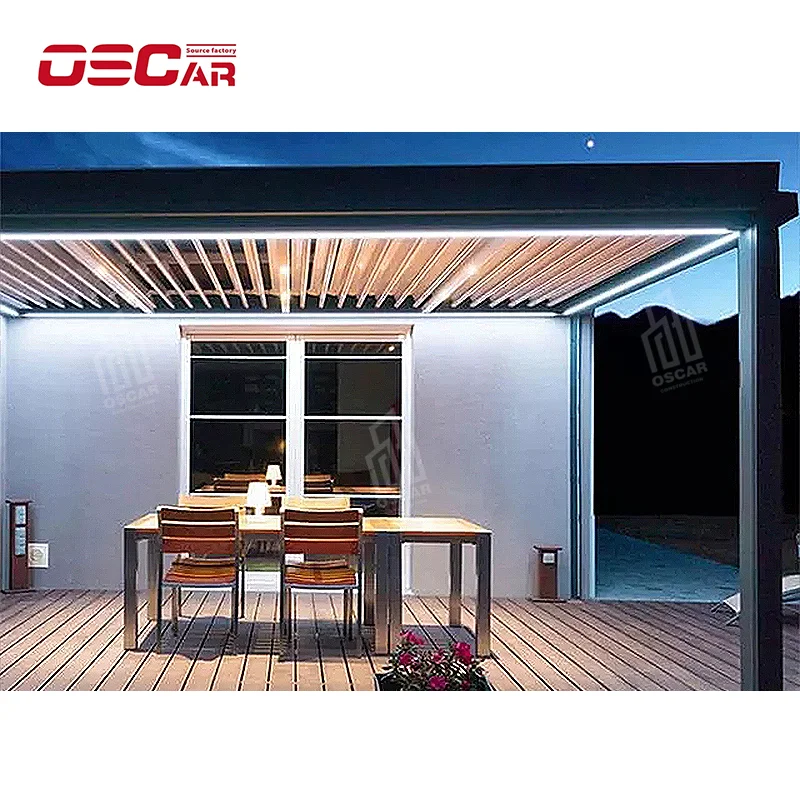 garden building outdoor awning winter electric louvered roof pergola kits