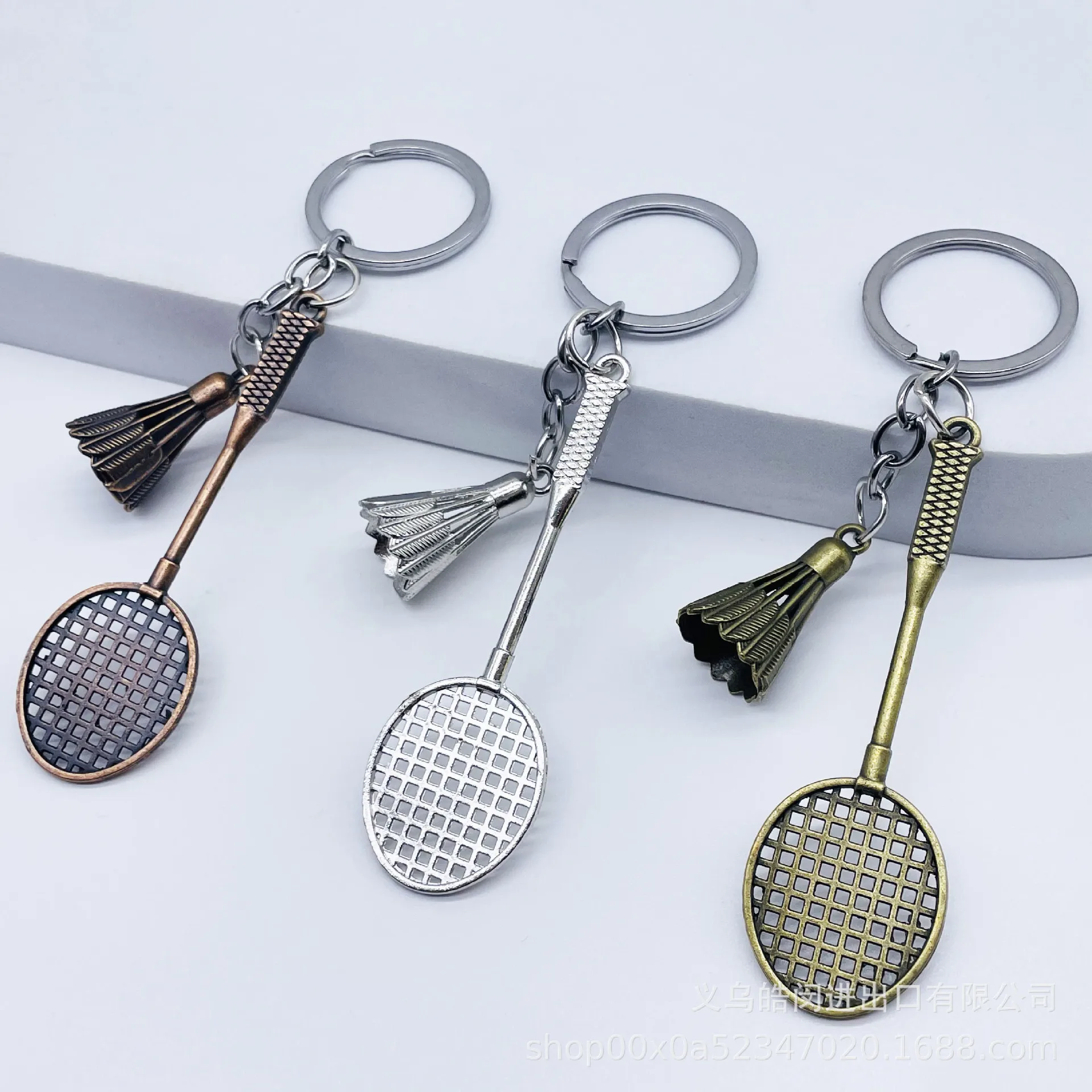 Creative Badminton Racket Keychain Metal Sports Pendant Keyring For Men Backpack Decor Car Accessories Student Competition Gifts