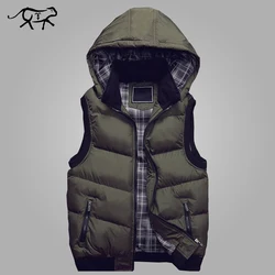 New Stylish Autumn Winter Vest Men High Quality Hood Warm Sleeveless Jacket and Coat Casual Waistcoat Mens Fashion Vest M-5XL