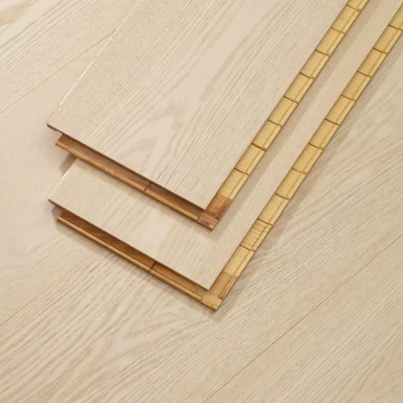 Selected Grade Knot-free Solid Three-layer European Ash Composite Wood Flooring 3mm Veneer Interlocking Wooden Tiles Floor