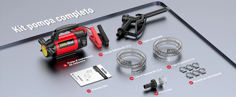 TaskStar 12 V elektrisches Kraftstoff-Transferpumpen-Set, 13 GPM Batterie, Diesel-Transferpumpe mit Kraftstoffdüsenschläuchen für den Heim- und Geschäftsbauernhof – Detail 8
