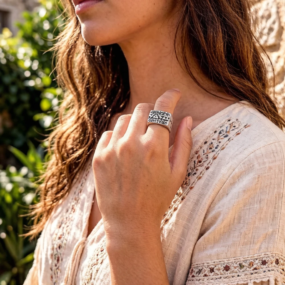 Ringelemente der Natur, edler Schmuck für Damen und Herren, Sommer 2023, brandneues Geschenk aus 925er Sterlingsilber – Detail 2