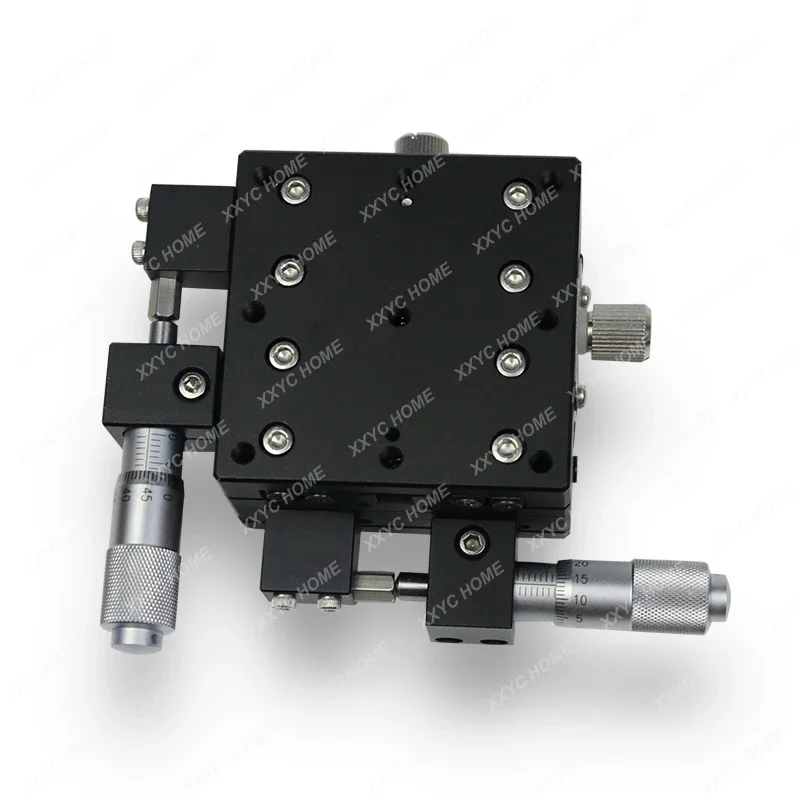 منصة الضبط الدقيقة XY60-L-30 طاولة منزلق صغير عالية الدقة XY-محور المرحلة 60*60 مم الحمل: 49N (5kgf) الدقة: 10um