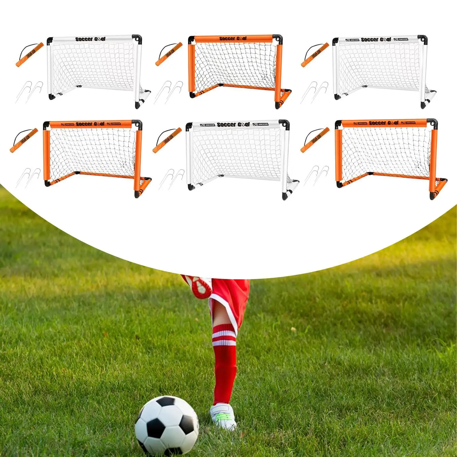キッズサッカーゴール折りたたみ式コンパクトサッカーゲート公園裏庭遊び場用