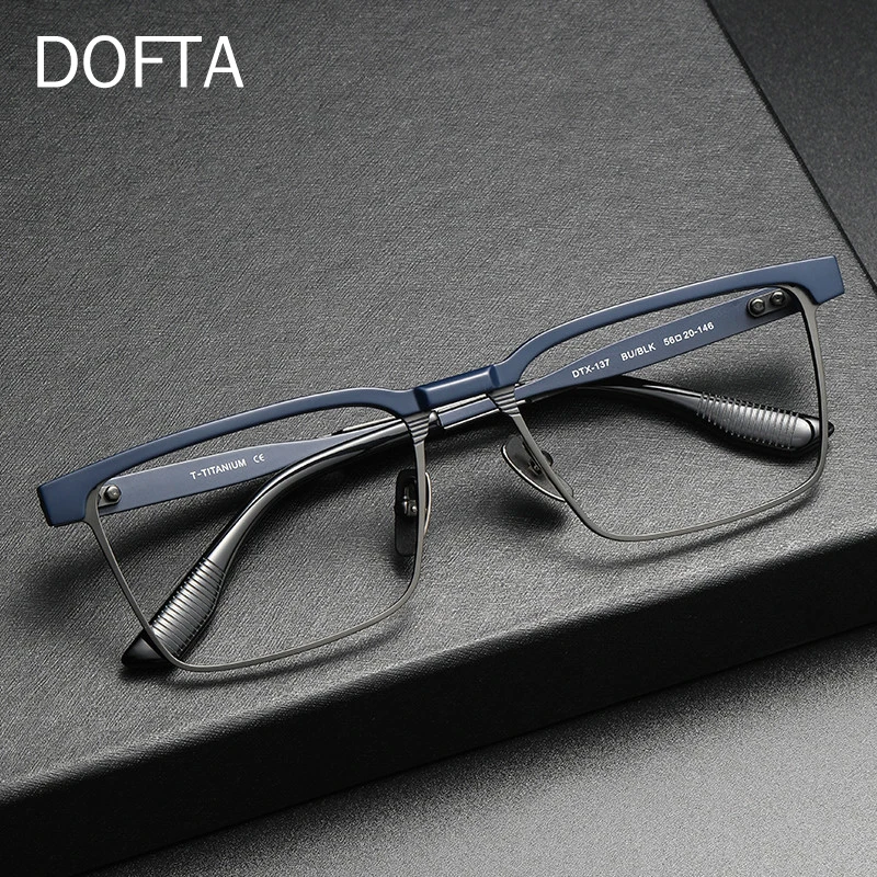 

DOFTA Retro Prescription Eyeglasses Frame Men Square Acetate Pure Titanium Optical Glasses Frame Luxury Eyewear 5931