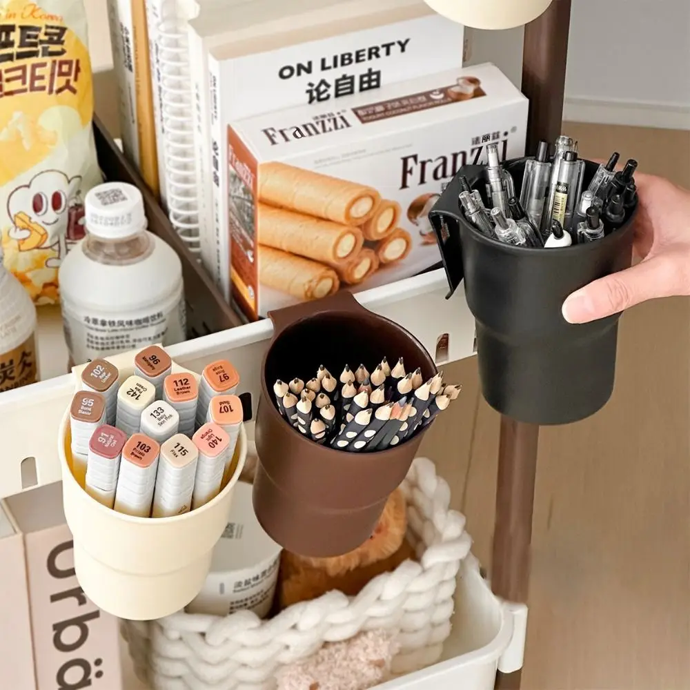 New Large Capacity Hanging Pen Pencil Holder Plastic Stationery Organizer Cup Holder Multifunctional Storage Box