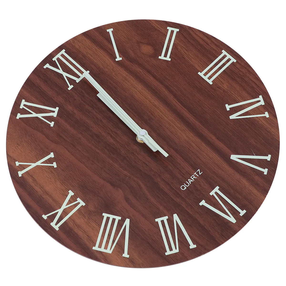 Retro Wall Clock Luminous Wooden Design Silent Movement Imitation Wood Grain Roman Numerals Creative Home Decor Kitchen Dining