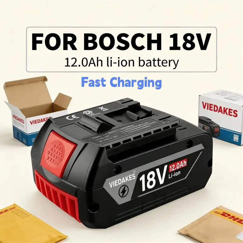 

18V 12000mAh 18650 Li-ion Battery for Bosch 18V battery BAT609 BAT618 GBA18V High Capacity LED Indicator