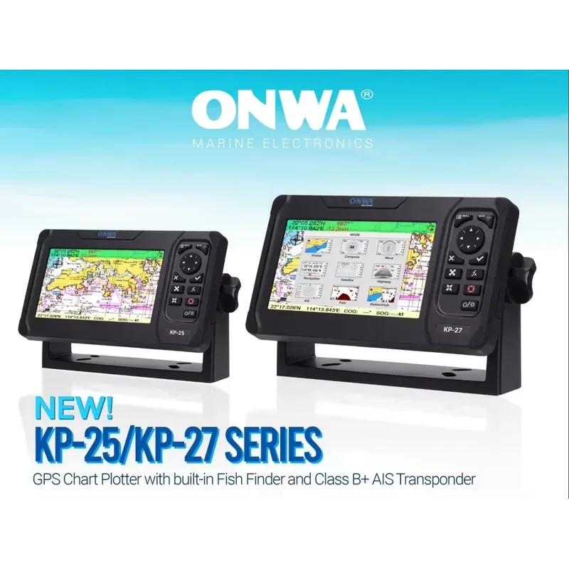 ONWA KP-27F 7 Inch Marine GPS Chart Plotter Built In Fish Finder Sonar Navigation System For Boat Fishing Sea Watercraft Use