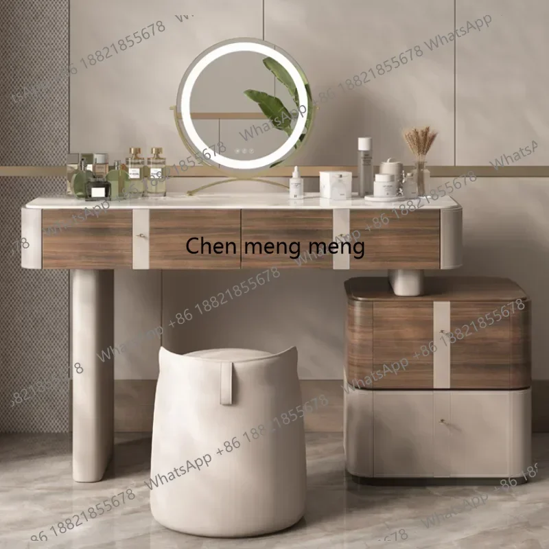 

K153 Desings Bedroom Dresser Cabinet Modern Nordic Wood Aesthetic Mirror Makeup Table Storage Drawer Penteadeiras Furniture For
