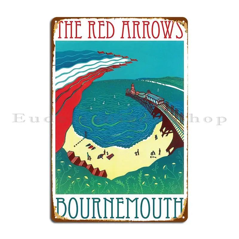 Red Arrows Bournemouth Linocut Francesca Whetnall Cecca Designs Metal Signs Rusty Club Cinema Printing Printed Tin Sign Poster