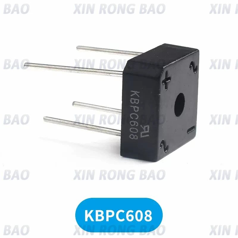 10PCS KBPC608 KBPC-608 6A 800V Single Phases Diode 4pin bridge rectifier new and original IC