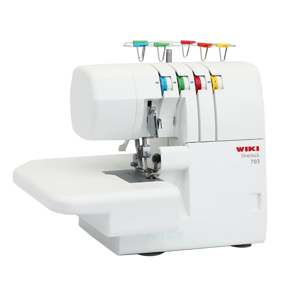 JUKKY 703 Multi-Functional Mini Overlock Sewing Machine New Domestic Double Needle Lock Stitch Flat-Bed Configuration Home Use