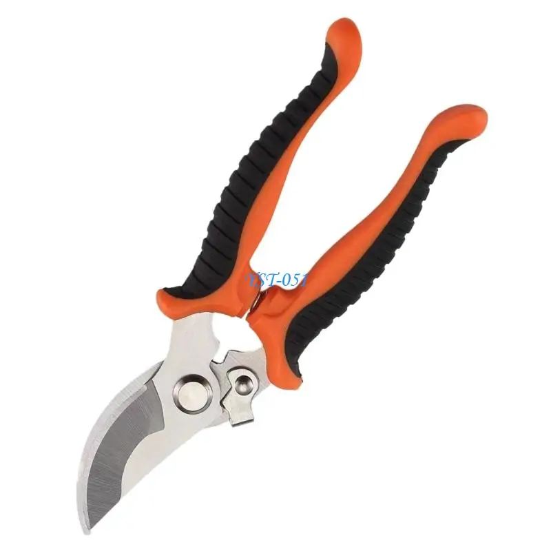 E15A Premium Stainless Steel Pruning Shears Cutter Scissors For Gardening With Comfortable Ergonomic Handle And Safety Lock