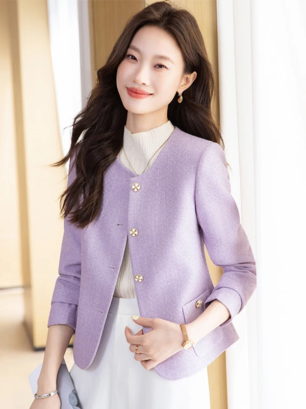 

Short Sleeveless Women's Jacket 2025 Early Autumn Fashion Simple Elegant Anti-Aging Versatile Long Sleeve Top Polyester Fiber
