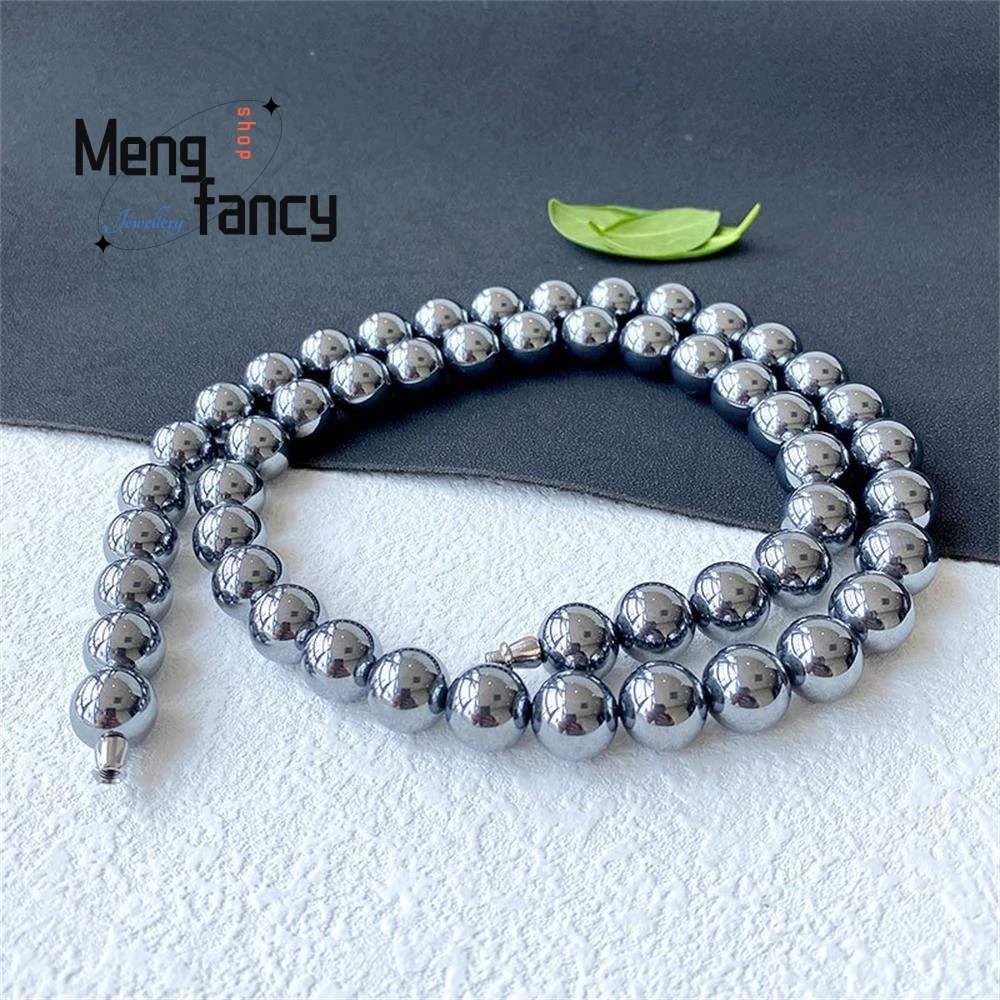 Terahertz Energy Mineral Terasilicate Fast Ice Melt Round Bead Sweater Chain Bracelet High-grade Fashion Jewelry Holiday Gifts