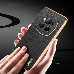 Leather Case for Honor Magic 6 Pro Case Luxury Plating Bumper Shockproof Back Cover for Honor Magic 6 Ultimate Pro 6Pro  Case