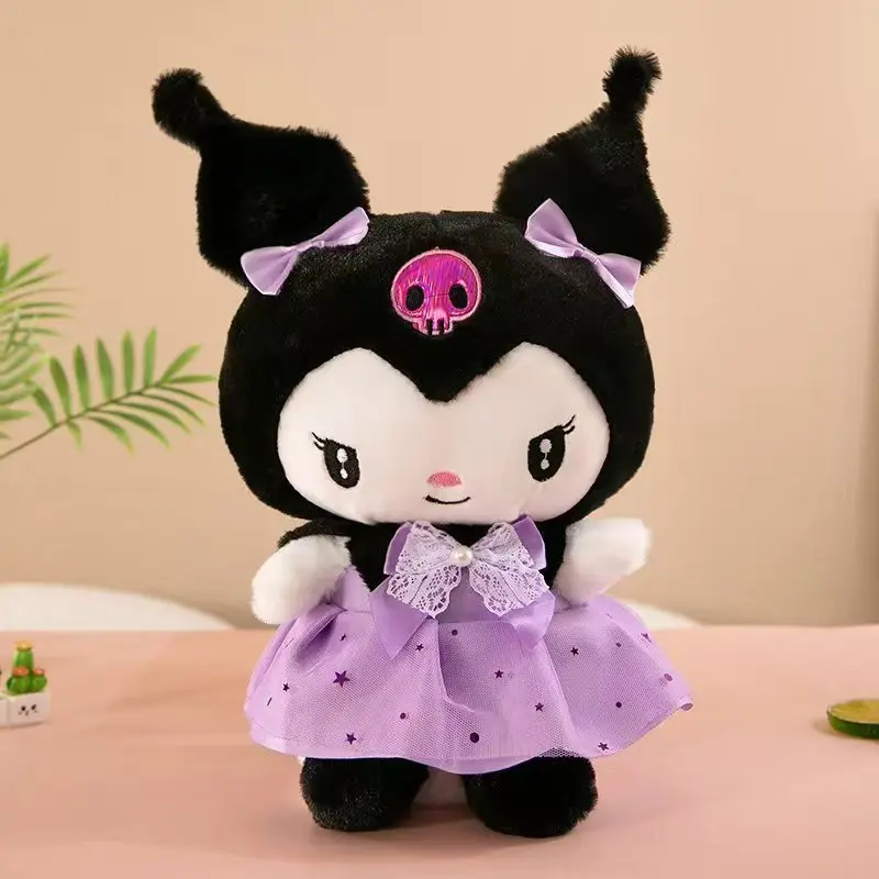 Nouveau Sanrio Kuromi mélodie 30cm peluche jouet Kawaii dessin animé sac à dos pendentif poupée pour enfants créatif Couple Festival cadeau