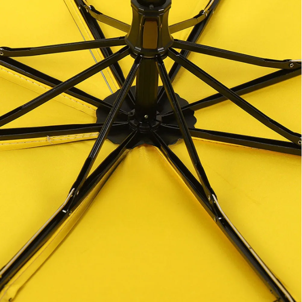

Yellow Double-Layer Titanium Silver Coating Folding Umbrella Sun Protection Portable Sunshade Rain Weather