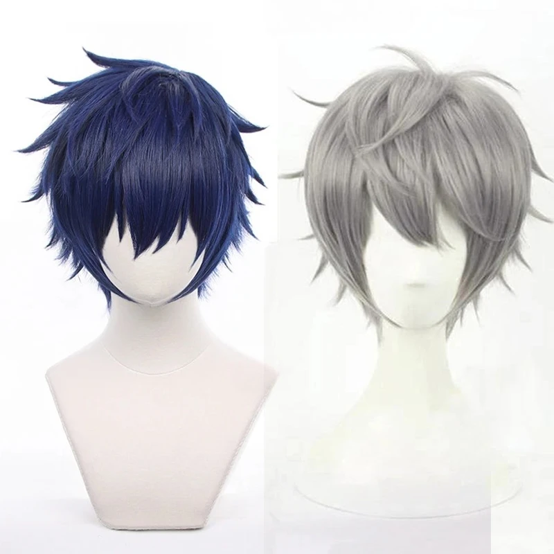 Ensemble Stars Sena Izumi-pelucas de Cosplay Sazanami Jun, pelo sintético corto azul resistente al calor, disfraz de Anime, peluca de juego Eden Eve