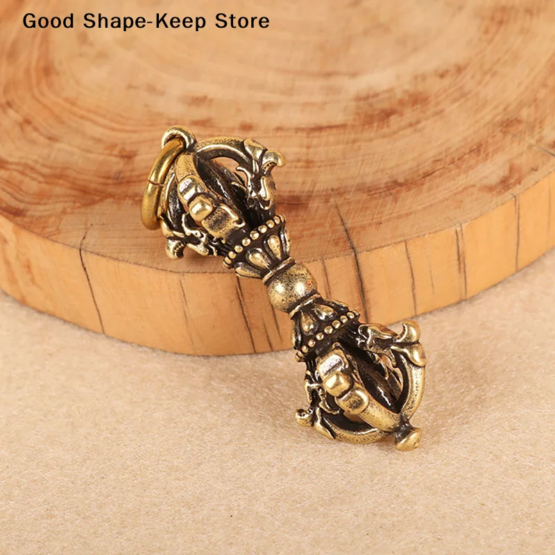 daily1pc Chinese  Handcraft  Copper Five Shares Dorje Vajra Pestle Crafts Mini Key OrnamentsDaily products