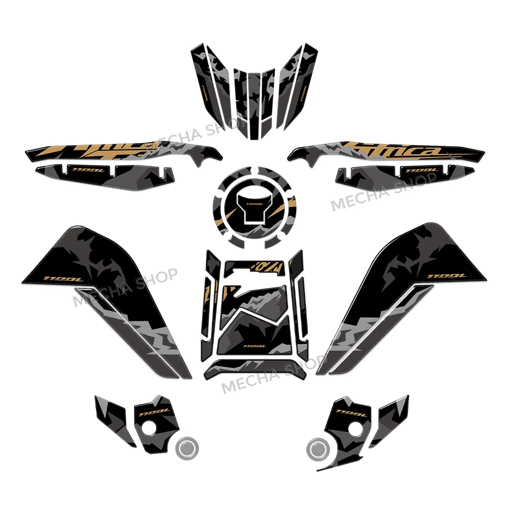 For Africa Twin CRF 1100 L CRF1100L 2025 2026 3D Motorcycle Stickers Tank Pad Protection Complete Kit 6