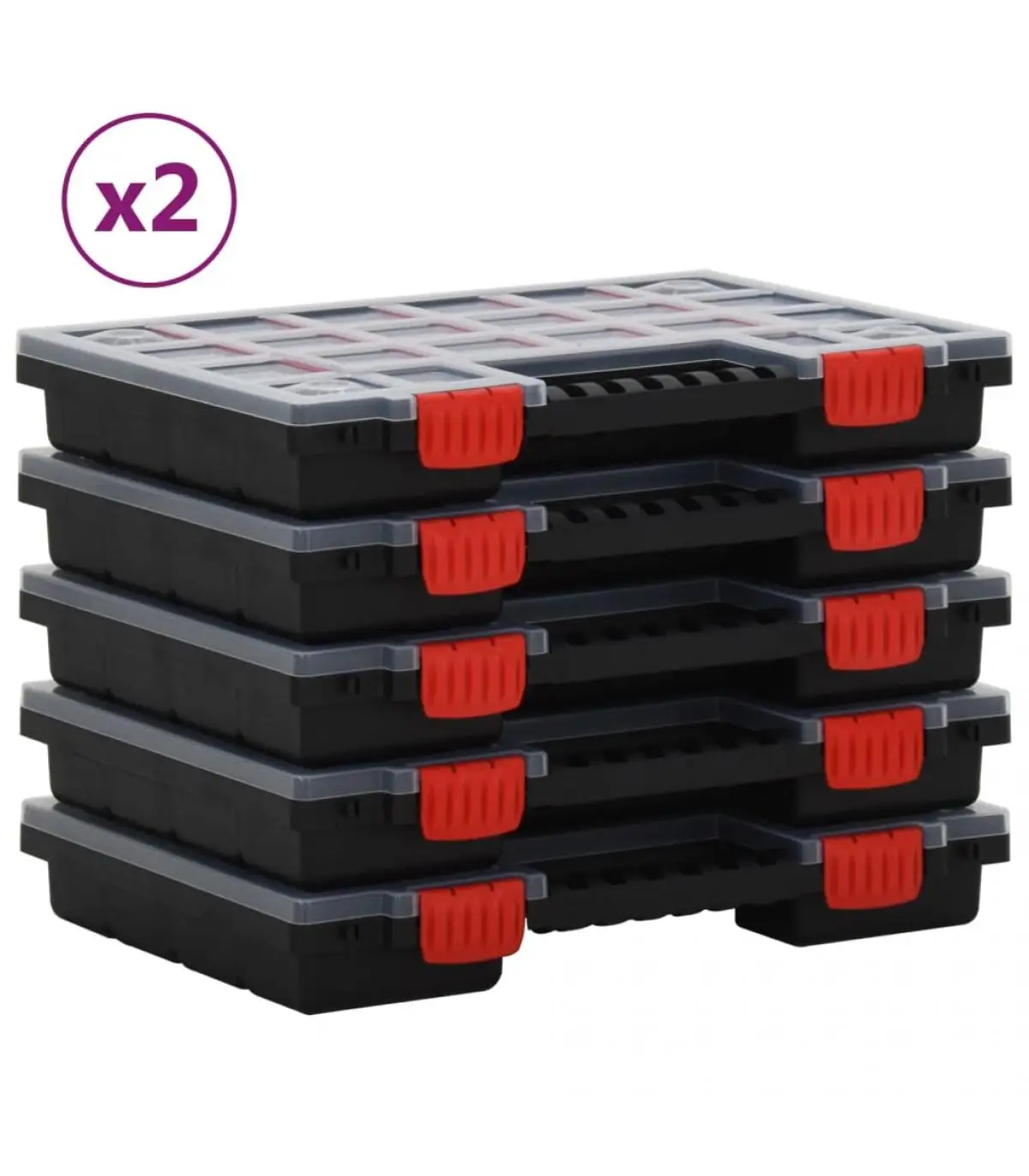 Tool boxes accessories boxes 10 PCs polypropylene 34,5x25x5 cm