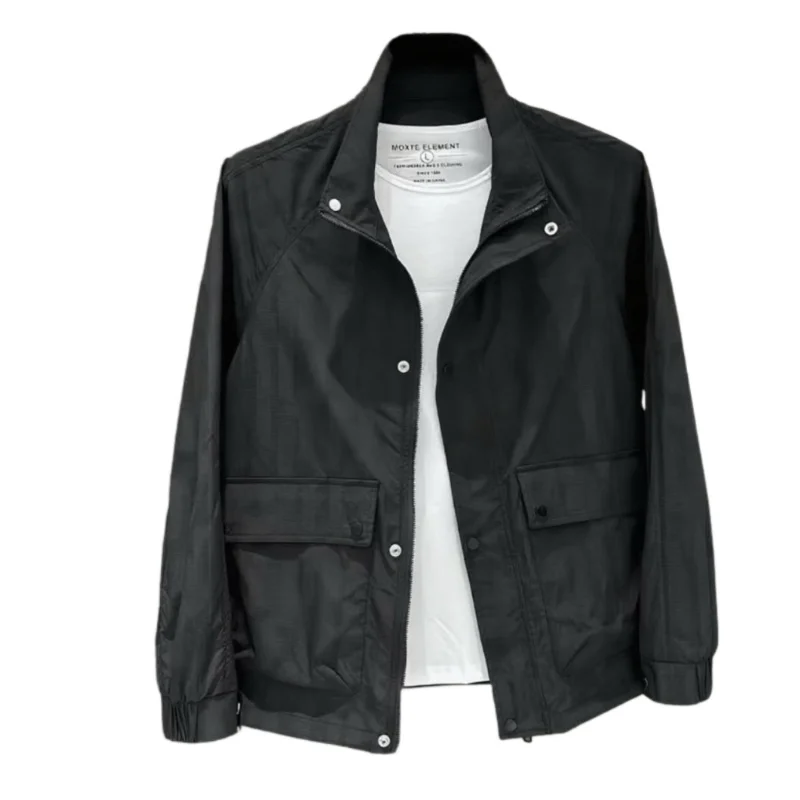 

Весенне-осенняя новинка, мужская модная куртка с буквенным принтом и воротником-стойкой, повседневная универсальная рабочая одежда, верхняя одежда из полиэстера