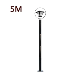 Cctv Camera Split Bracket 5m Diameter 76Mm High Black Splicing Street Lamp Pole Modern Park Garden Lamp Pole Galvanized Lights