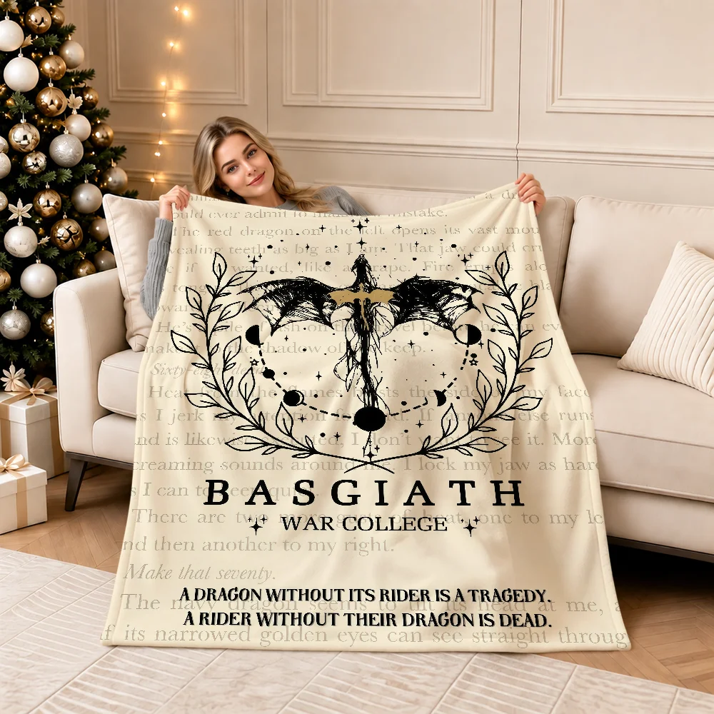Cool Book F-Fourth Wing Dragon Warm Soft Plush Blanket For Sofa Living Room Nap Home Bedroom Travel Gift Flannel Pet Hogar
