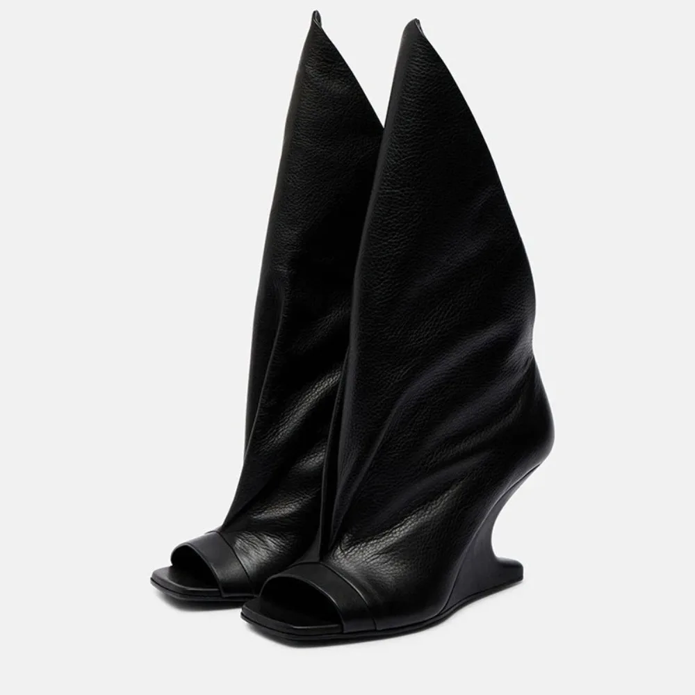 Women's High Heel Boots Fishmouth Cross Strap, Sexy Banquet Party Nightclub Stage Boots, European and American Style