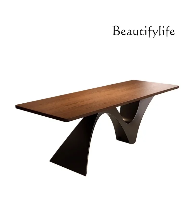 NEW V Solid Wood Dining Table Ash Wood French Retro Rectangular Living Room Home Minimalist Creative Small Apartment Dining Tabl