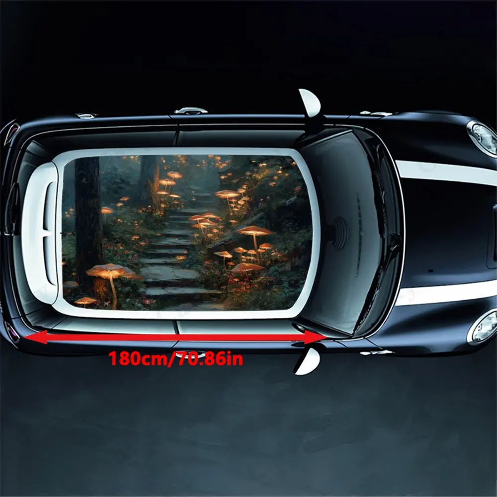 Mushroom path PVC material self-adhesive waterproof car roof sticker, paste firm and anti-ultraviolet, waterproof and scratch-re