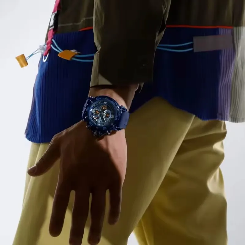 NAVIFORCE 7123 ساعة كوارتز رجالية فاخرة كرونوغراف التقويم مقاوم للماء سيليكون الرياضة والترفيه ساعة رجالي reloj hombre