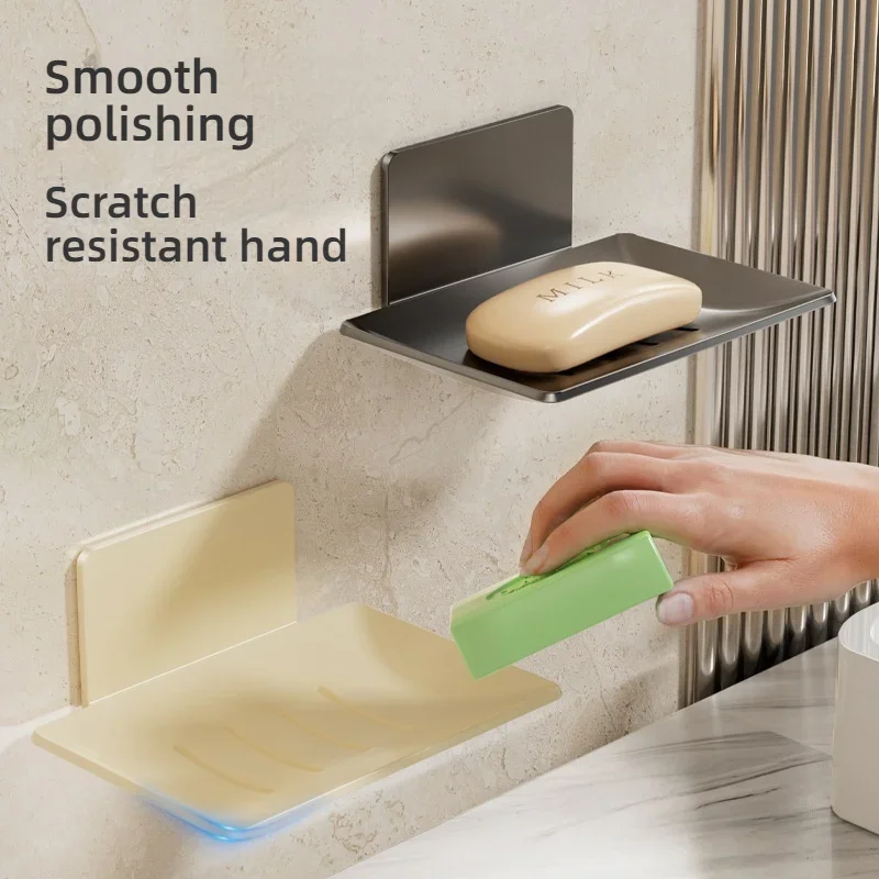 

1 шт. коробка для мыла для ванной комнаты, не требует перфорации, прочная и водонепроницаемая настенная полка для мыла, стеллаж для хранения без сверления
