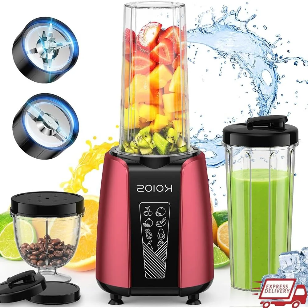 Powerful 1000W Personal Blender Smoothie Maker with Multiple Attachments Removable Blades and Portable Cups Healthy Drinks