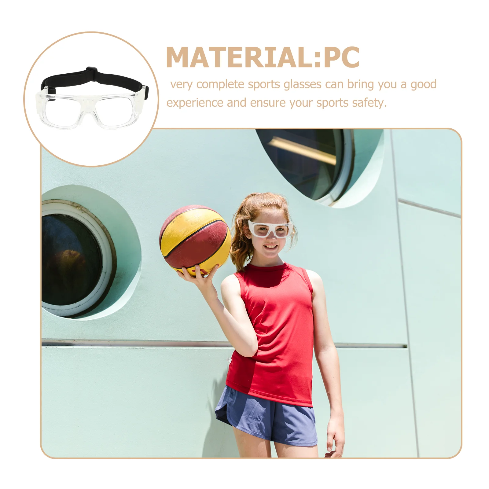 Sporty Glasses near Sighted for Men Outdoor Sports Basketball Goggles Portable Black PC Man
