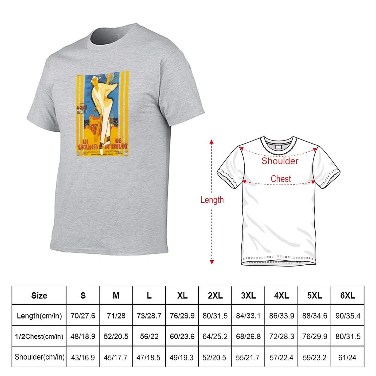 New Mr. Hulot's Holiday - Les Vacances de Mr. Hulot - Jacques Tati T-Shirt oversized t shirts Men's t-shirt