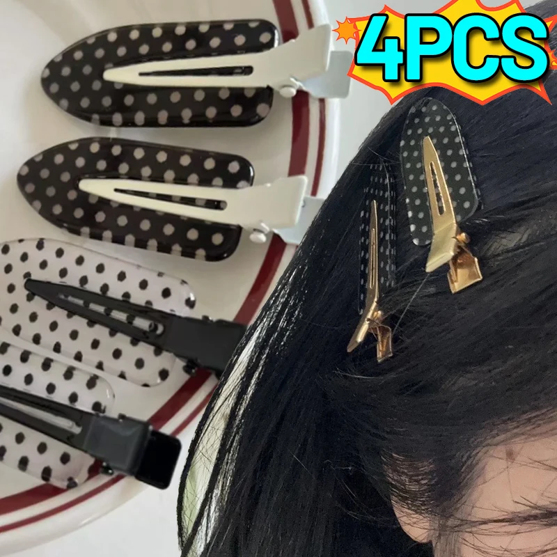 

Black White Polka Dot Hair Clips for Women Girl Minimalist Sweet Acrylic Seamless Bangs Side Clip Hairpin Daily Hair Accessories