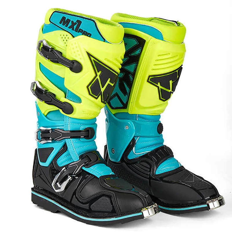 Men’s Motorcycle Professional Racing Boots Motocross Off Road Boots Riding Racing Motorcycle Shoes Protective Gear 4 Season