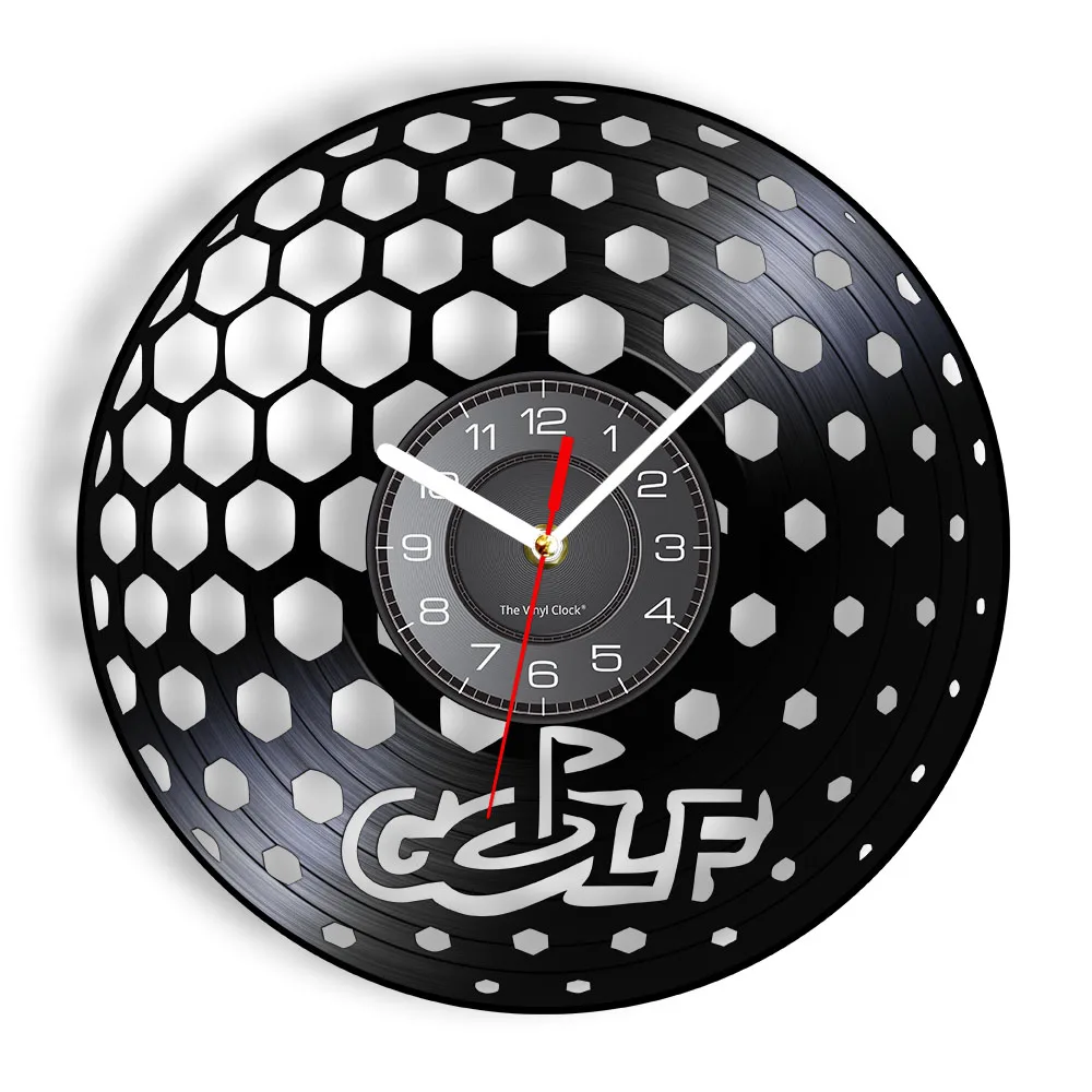 Reloj de Pared con Diseño de Pelota de Golf, Arte Vintage para Club de Golf, Reloj de Pared de Vinilo, Decoración de Pared para Sala de Deportes de Golf, Regalos de Golf para Hombres