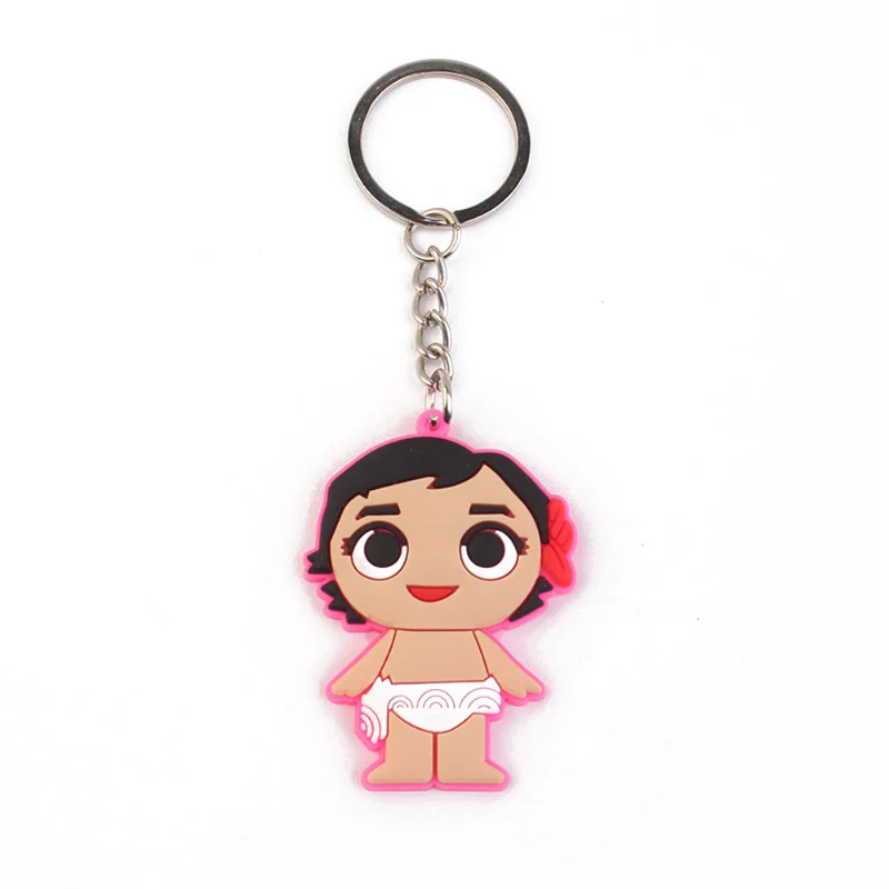 5pcs Disney Movie Princess Moana Keychain Kawaii Car Keyring Action Figure Maui Adventure Accessories Cosplay Key Ring Kids Gift