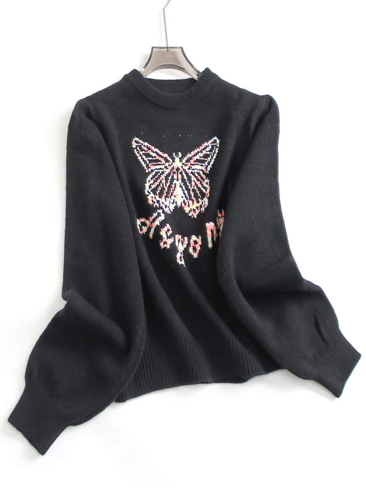 

Soft Skin-Friendly Long Sve Women's Knitted Sweater Pattern Yarn Versatile Sweet Sle Winter New Arrival