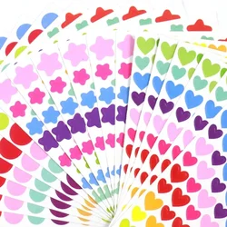 Assorted Stickers in Heart, Circle, and Star Shapes for Scrapbooking and DIY Projects - Pack of 10 Sheets