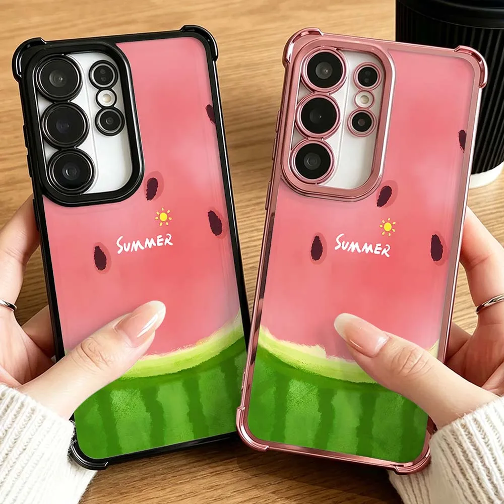 Cute Watermelon Summer Fruit Phone Case Anti-Drop Funda For Samsung Galaxy S26 S25 S24 S23 S22 S21 FE Ultra Plus 5G Soft Cover