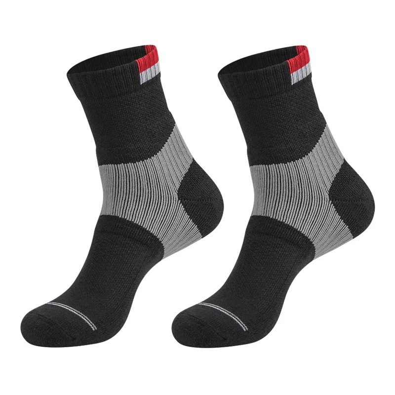 Professional Badminton Socks Elite Middle Tube Thick Towel Non-slip Sweat-absorbent Training Sports Tennis Socks Men Women