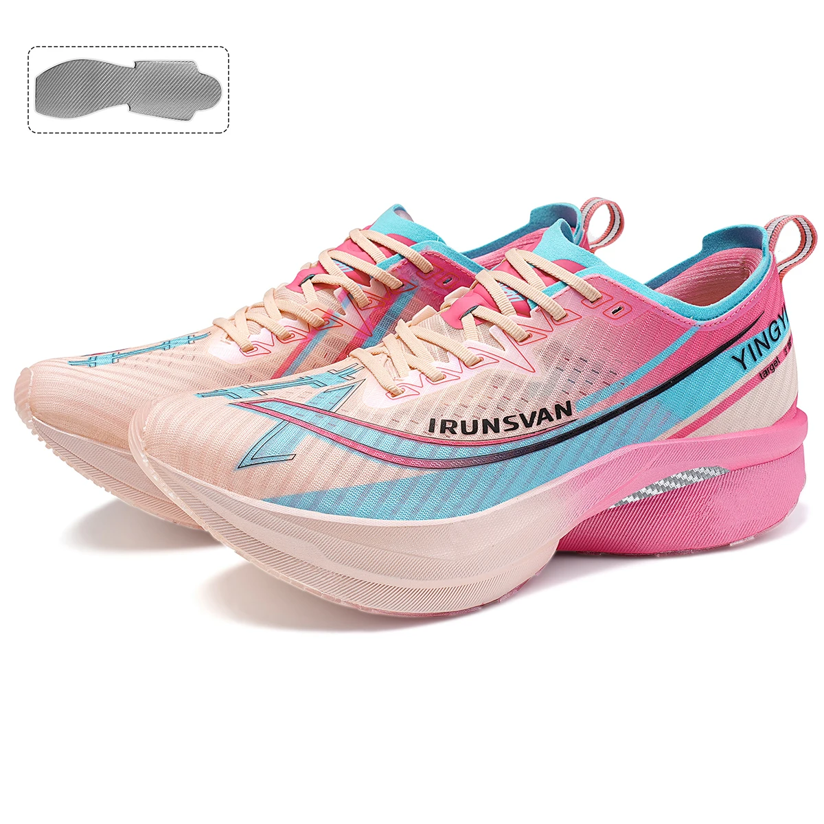 IRUNSVAN Shadow Wing 2.0 Marathon-Sport-Laufschuhe, leicht, sportlich, rutschfest, professioneller Full Palm Carbon Plate Sneaker – Detail 3