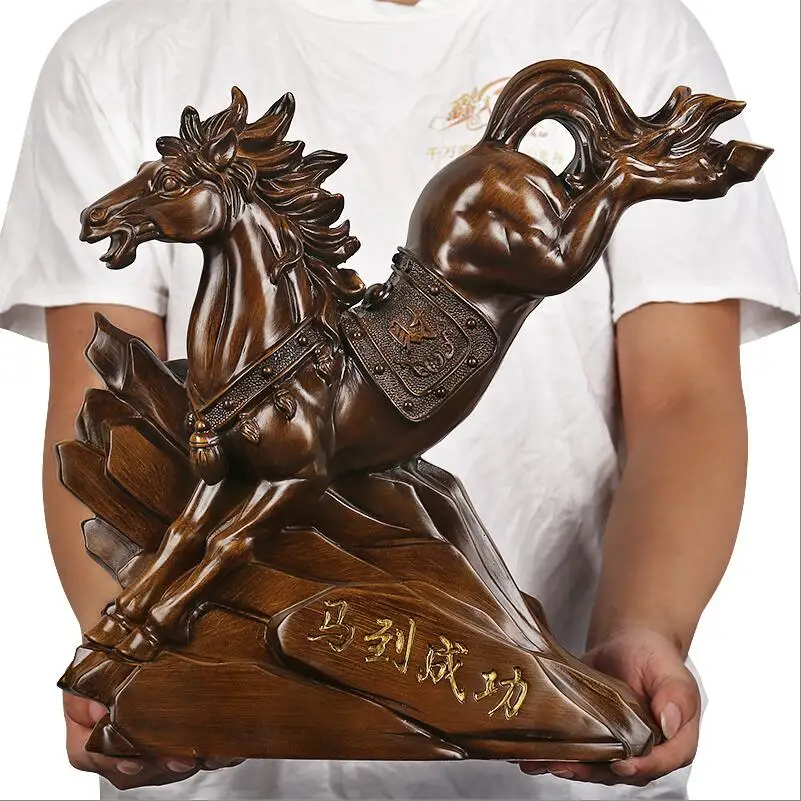 تأثيث المنزل الحرفية الديكور الحصان الاصطناعي تمثال زخرفة الراتنج الحرب الذهبية الحصان عيد ميلاد الأعمال هدية الكريسماس