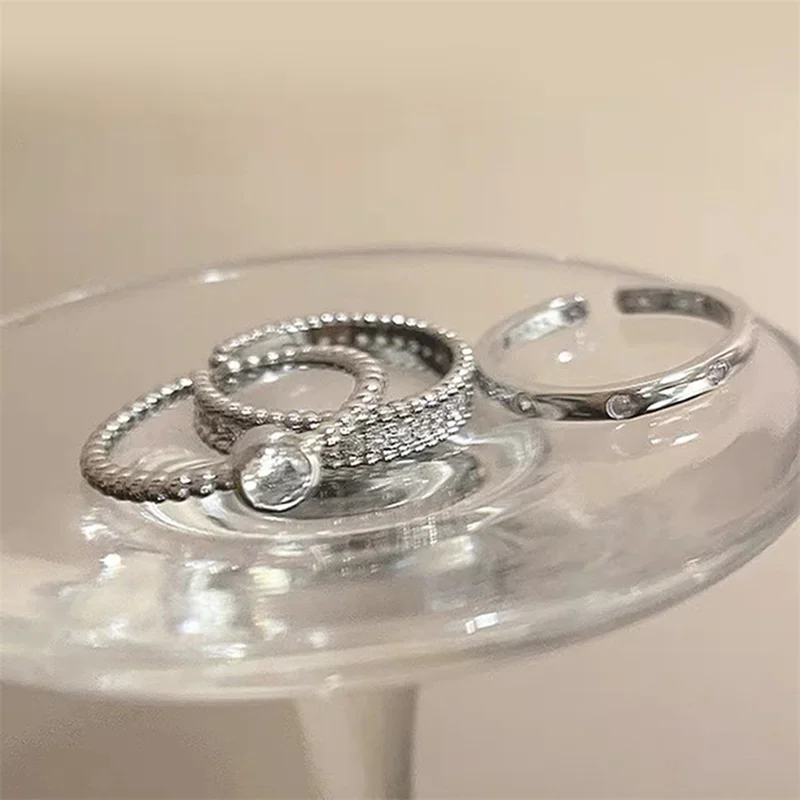 Fashion Contracted Design Women\'s Ring with Brilliant White Cubic Zirconia Wedding Party Daily Wearable Statement Jewelry Gifts
