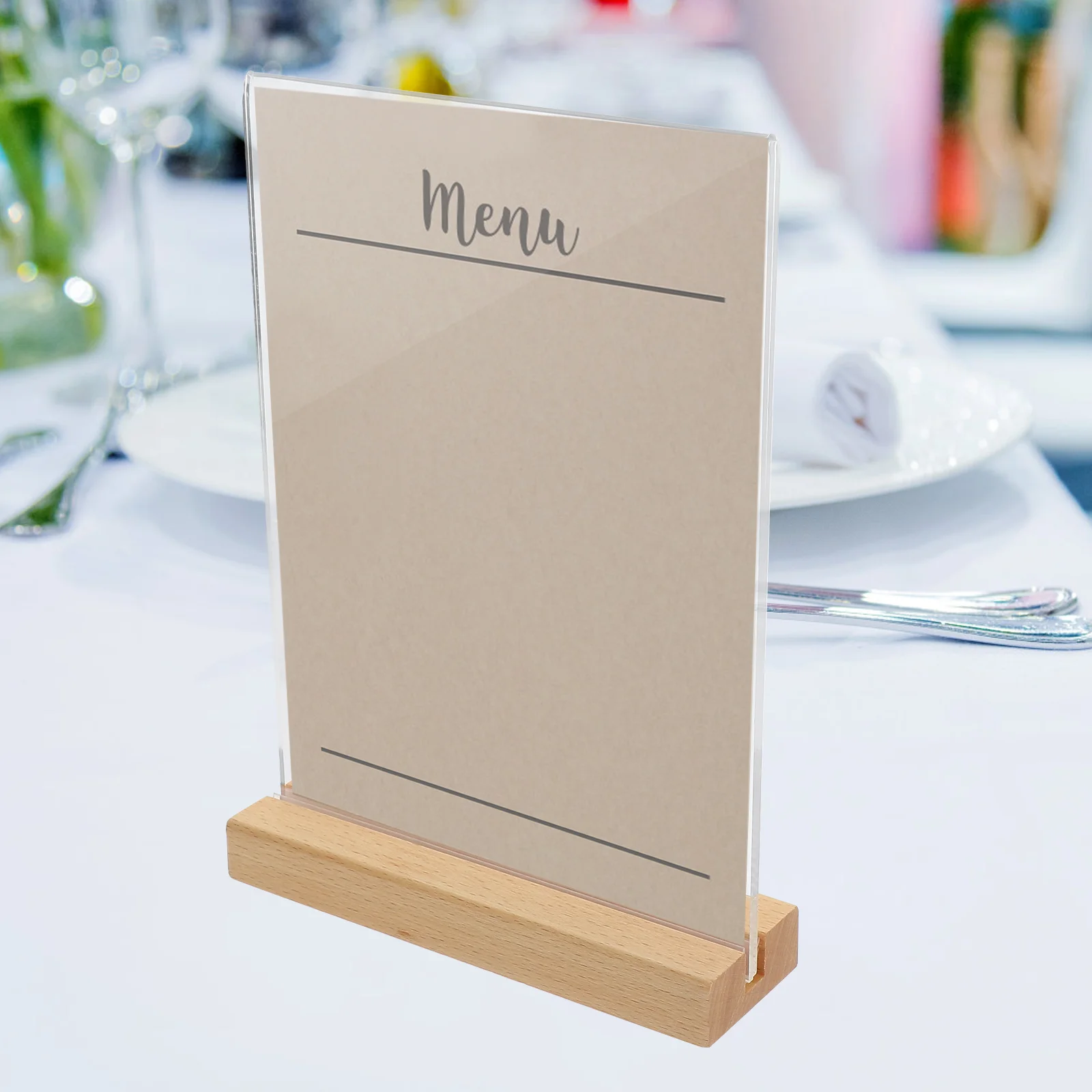 Picture Holders for Tables Desktop Menu Storage Rack Poster Stands Display Acrylic Sign with Base